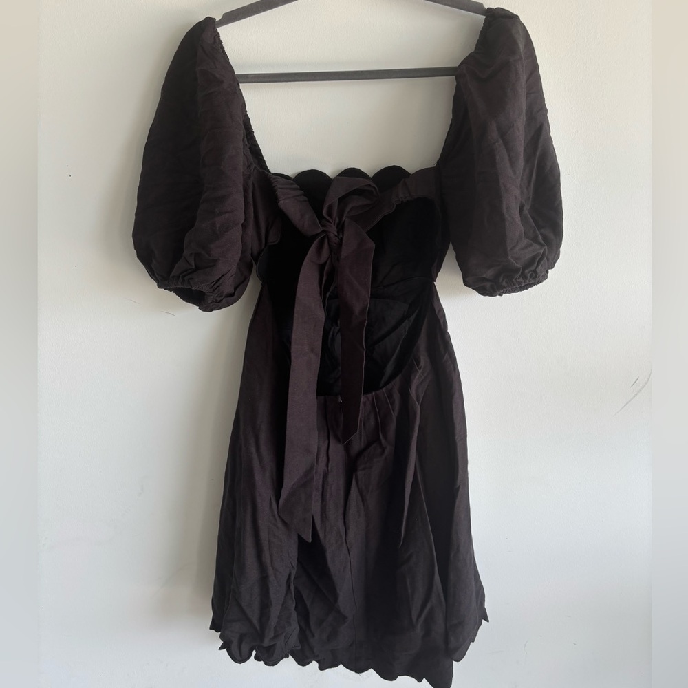 o.p.t. NWT Rivera Black Scalloped Mini Dress Size XS - Picture 5 of 8